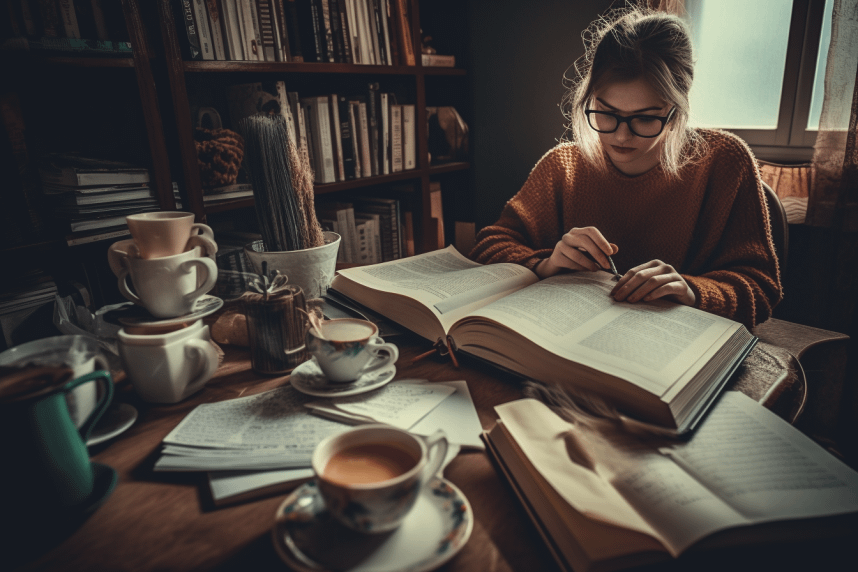girl studing