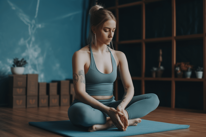 physical self-care girl doing yoga